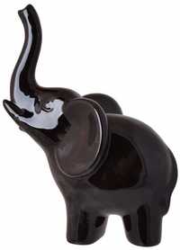 Figurka Ceramiczna Słoń Czarny Duży