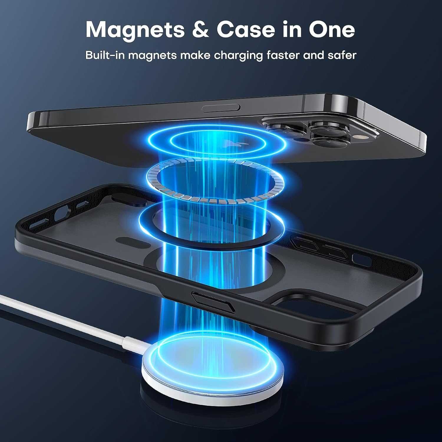 Tauri etui magsafe iPhone 14 Pro 2x Szkło aparat 2x szkło pół matowe