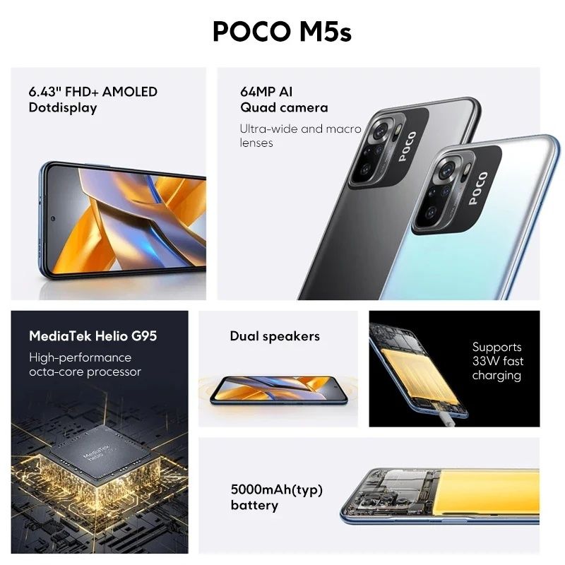 Xiaomi Poco M5S 8/256gb gray NFC Amoled 5000mAh 33w