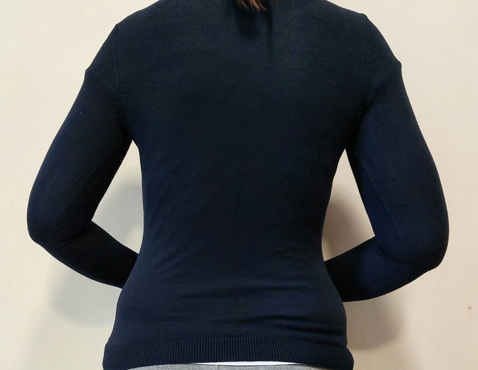 Granatowy cienki rozpinany sweter - Orsay M
