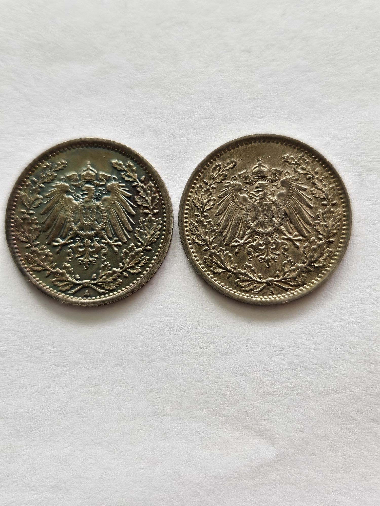 Zestaw starych srebrnych monet Cesarstwo Niemieckie 1/2 marki szt.2