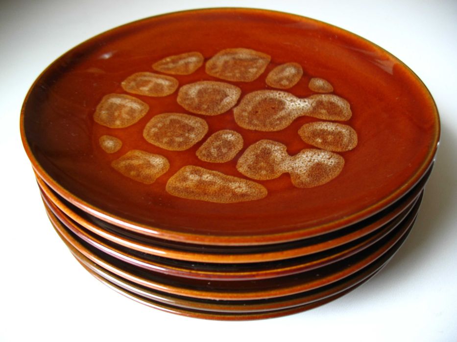 Talerze deserowe, vintage PRL Pruszków 1963 r. 6 sztuk