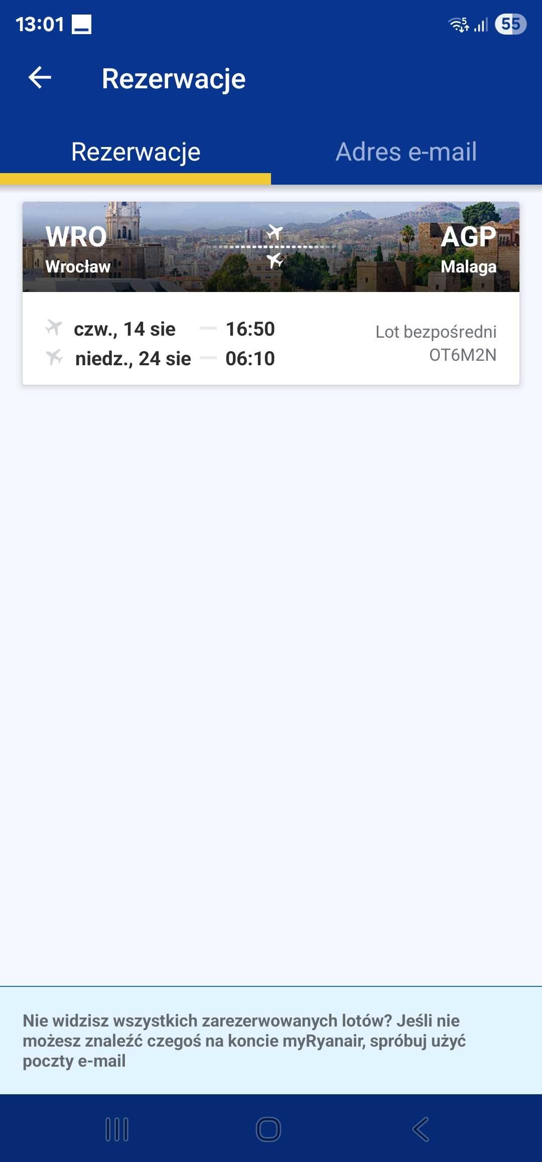 Bilety lotnicze Hiszpania Malaga