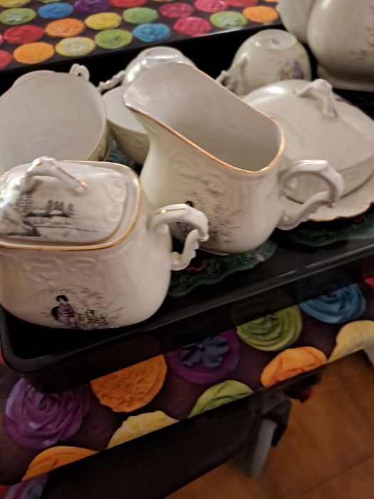 2 conjuntos de chá e café da vista alegre com imagens chinesas