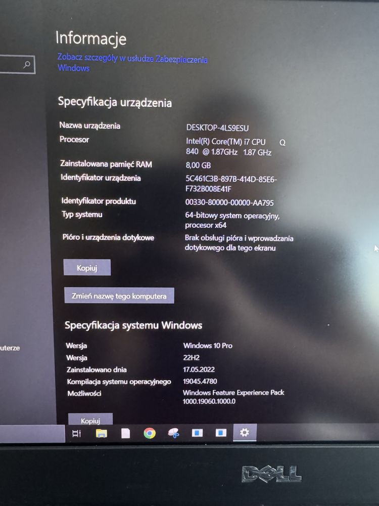 Dell E6510 i7 8GB ram bez dysku,  stacja dokujaca, zasilacz