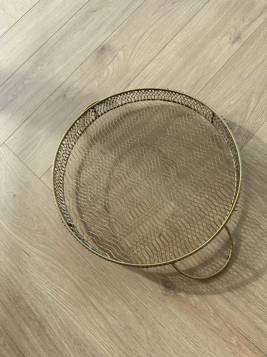 Metalowa taca druciana hm h&m złota