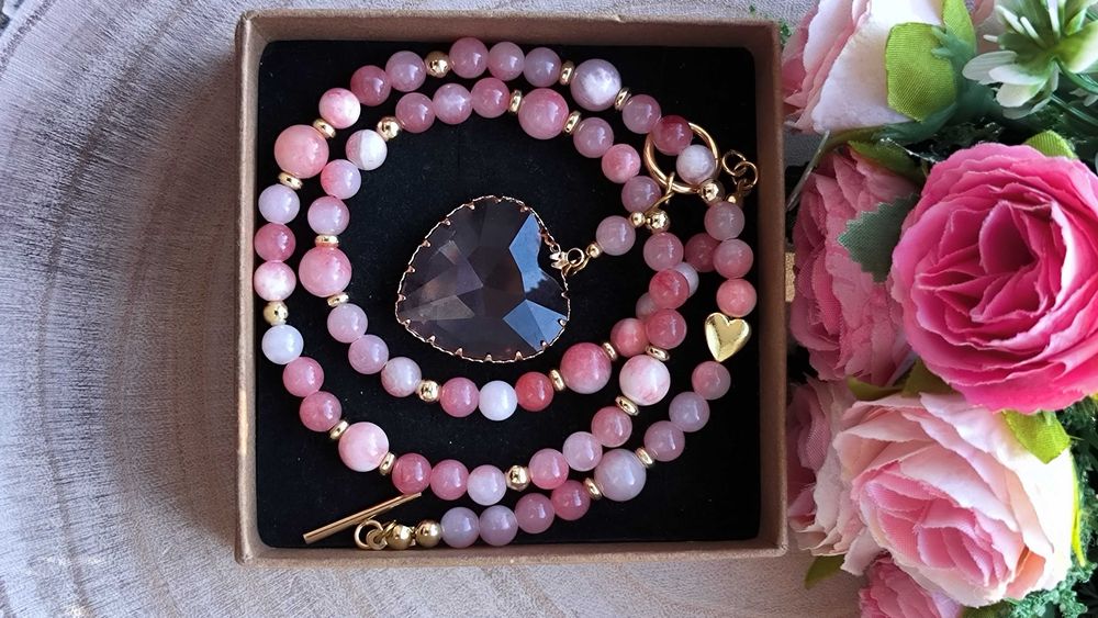 Wyjątkowy naszyjnik różowa namiętność