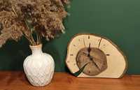 Zegar orzech włoski plaster drewna zywica