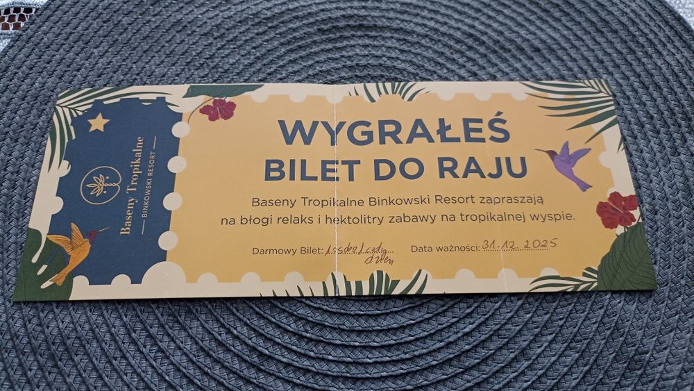 Voucher na baseny tropikalne - Binkowski Resort