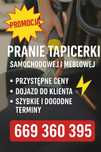 Pranie czyszczenie tapicerki samochodowej i meblowej