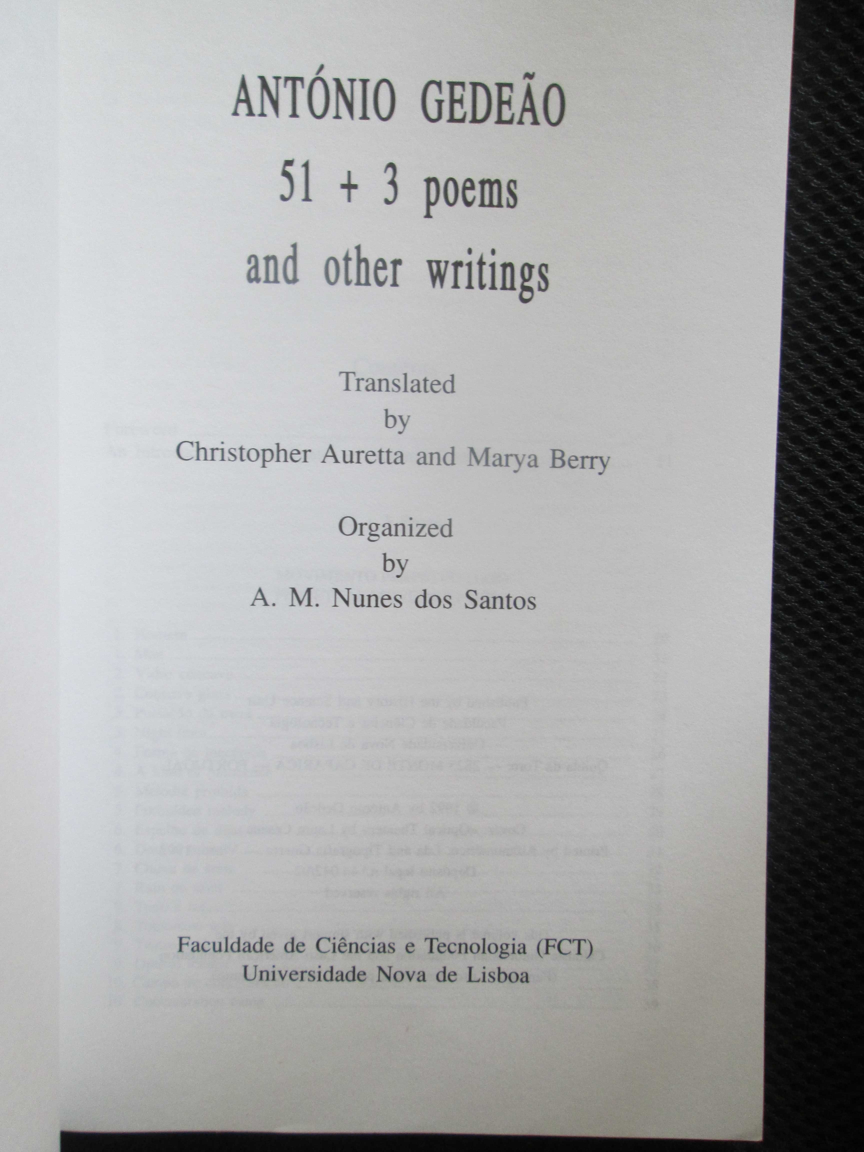 António Gedeão 51 + 3 Poems and Other Writings