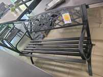 Ławka Lesli Living Oxford czarna 127 cm, stal
