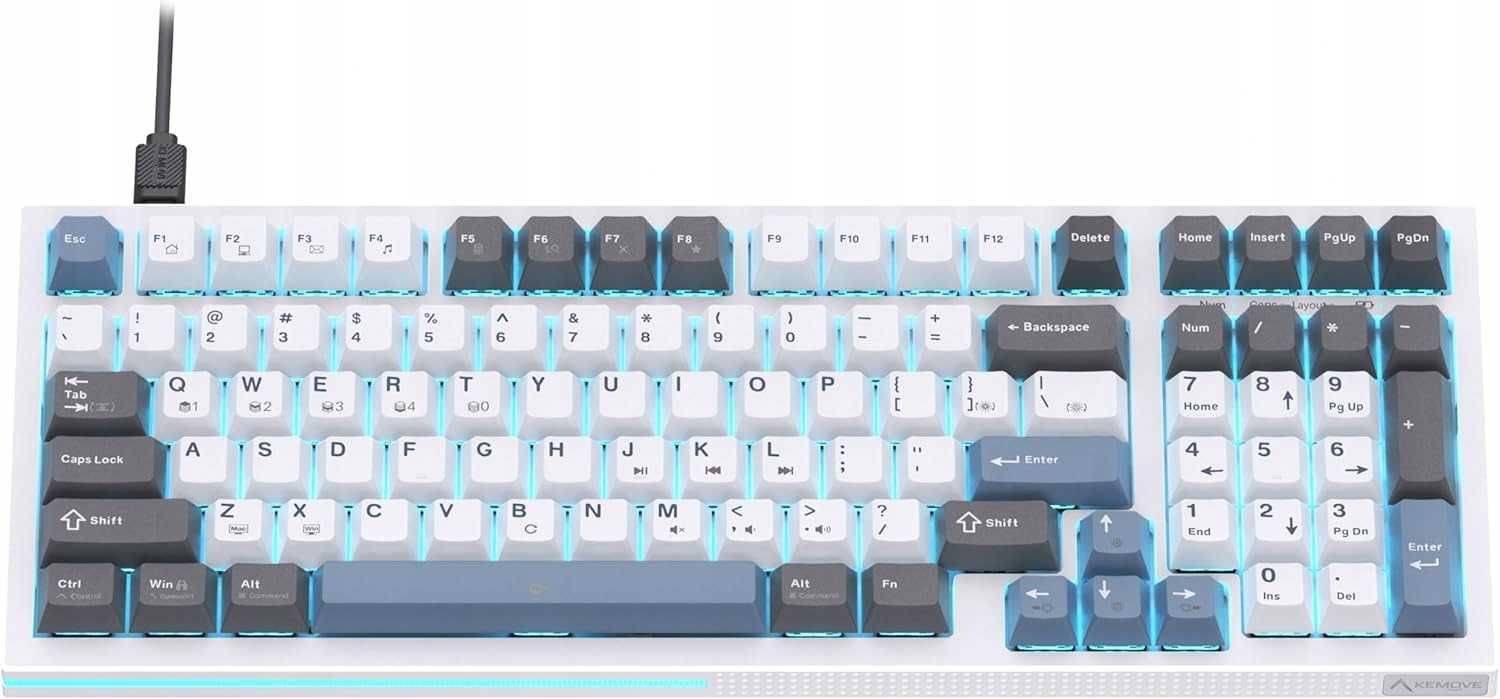 KEMOVE K98SE Mechaniczna klawiatura gamingowa, LED, Blue Switch