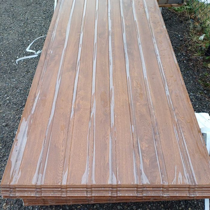 Blacha T6, niski trapez, ściana, garaż, wiata, altana, ciemny dąb