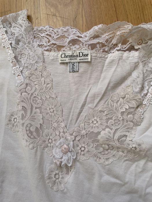 Koszula nocna Christian Dior bawełna koronka