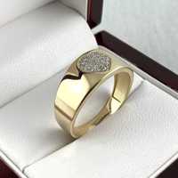 ZŁOTY pierścionek serduszko z cyrkonii PR. 585 (14K) rozmiar 18