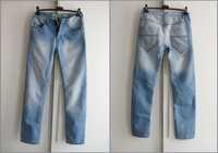 spodnie jeansy męskie slim fit jasne wycierane W30 L32
