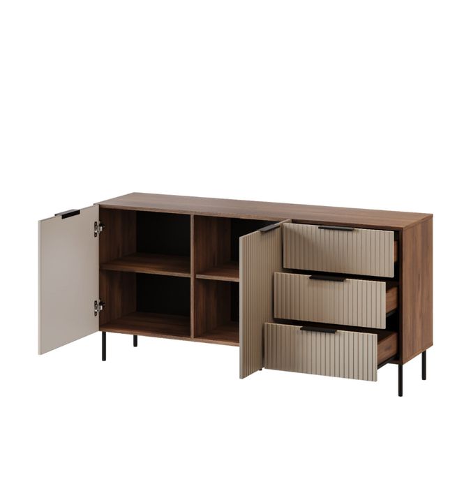 Komoda orzech warmia/ kaszmir 156 cm