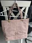 Massimo Contti torebka shopper pikowana wafelek puder roz