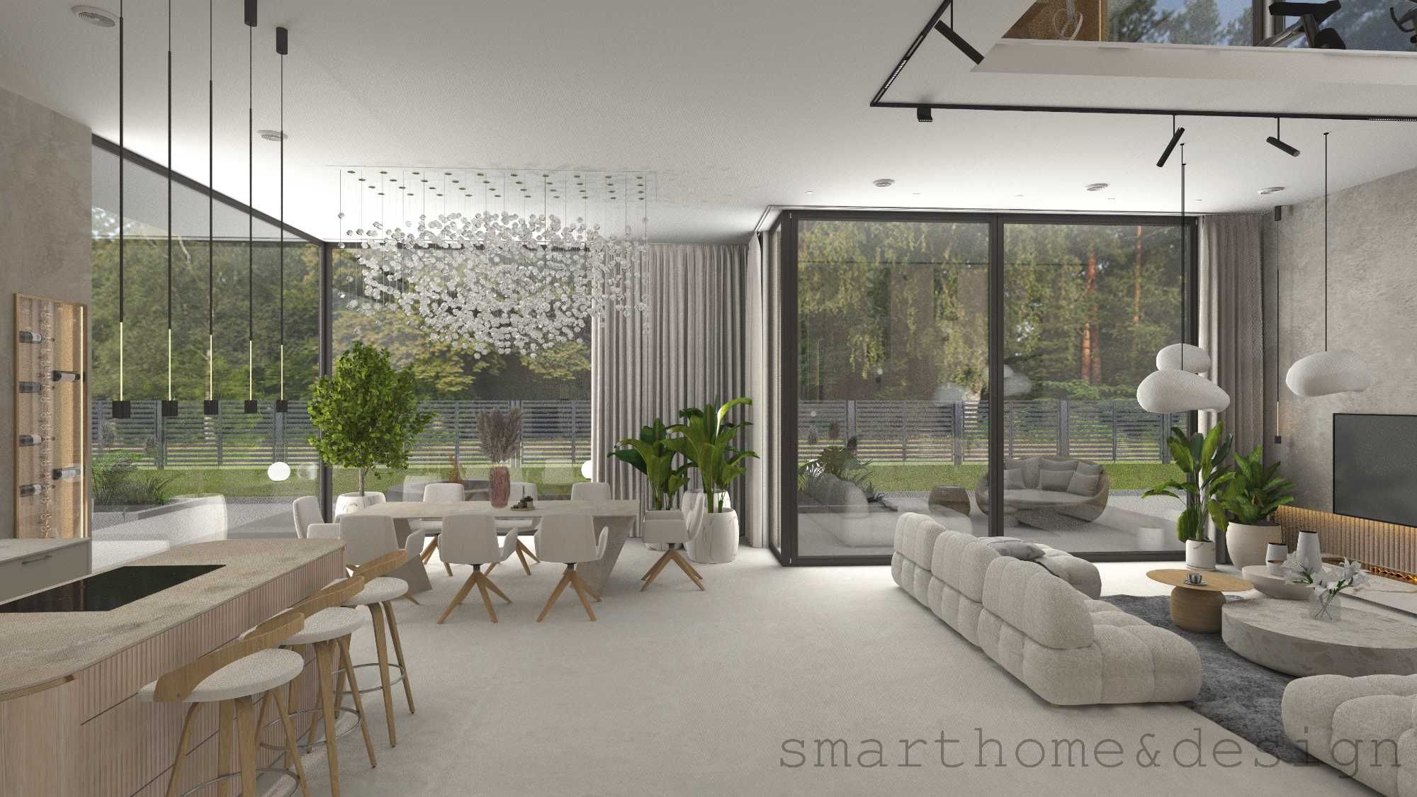 Projektowanie wnętrz, smart home, nowoczesne wizualizacje 3D