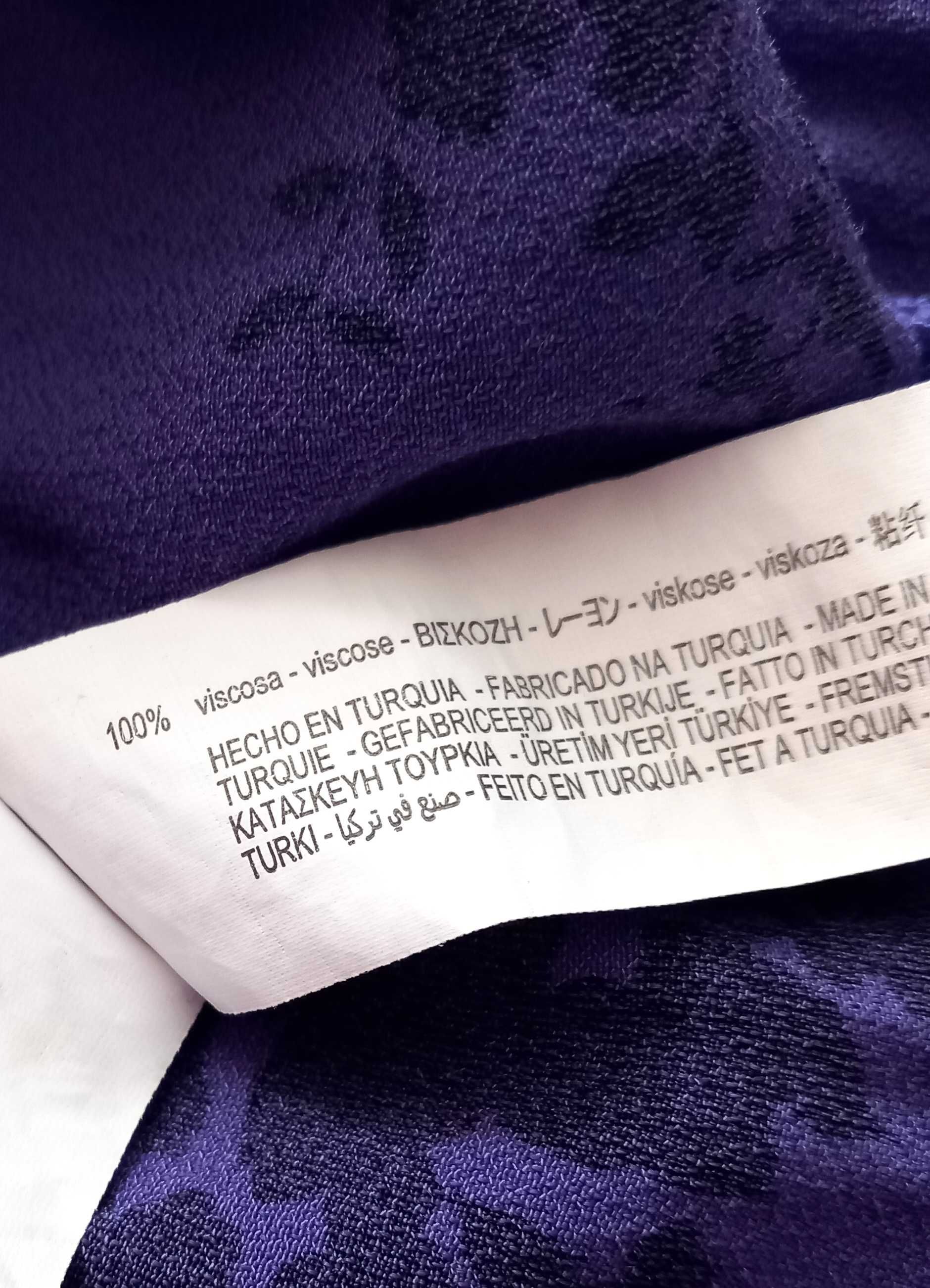 Zara krótka fioletowa sukienka kwiaty falbanka