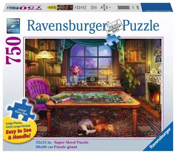 Puzzle 750 elementów. Pokój fana puzzli. Ravensburger