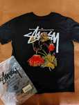 Stussy Męska Czarna Koszulka z Nadrukiem Rozmiar XL
