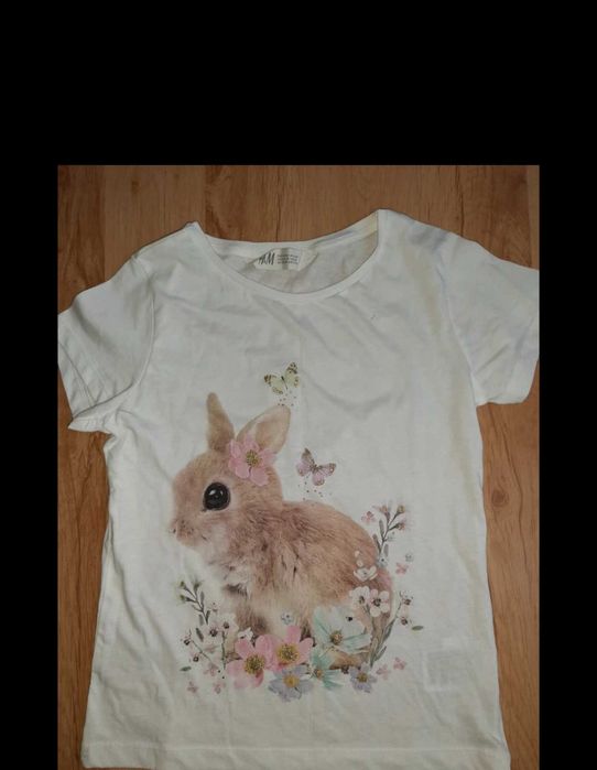 Tshirt bawełniana cienka koszulka r.134 h&m