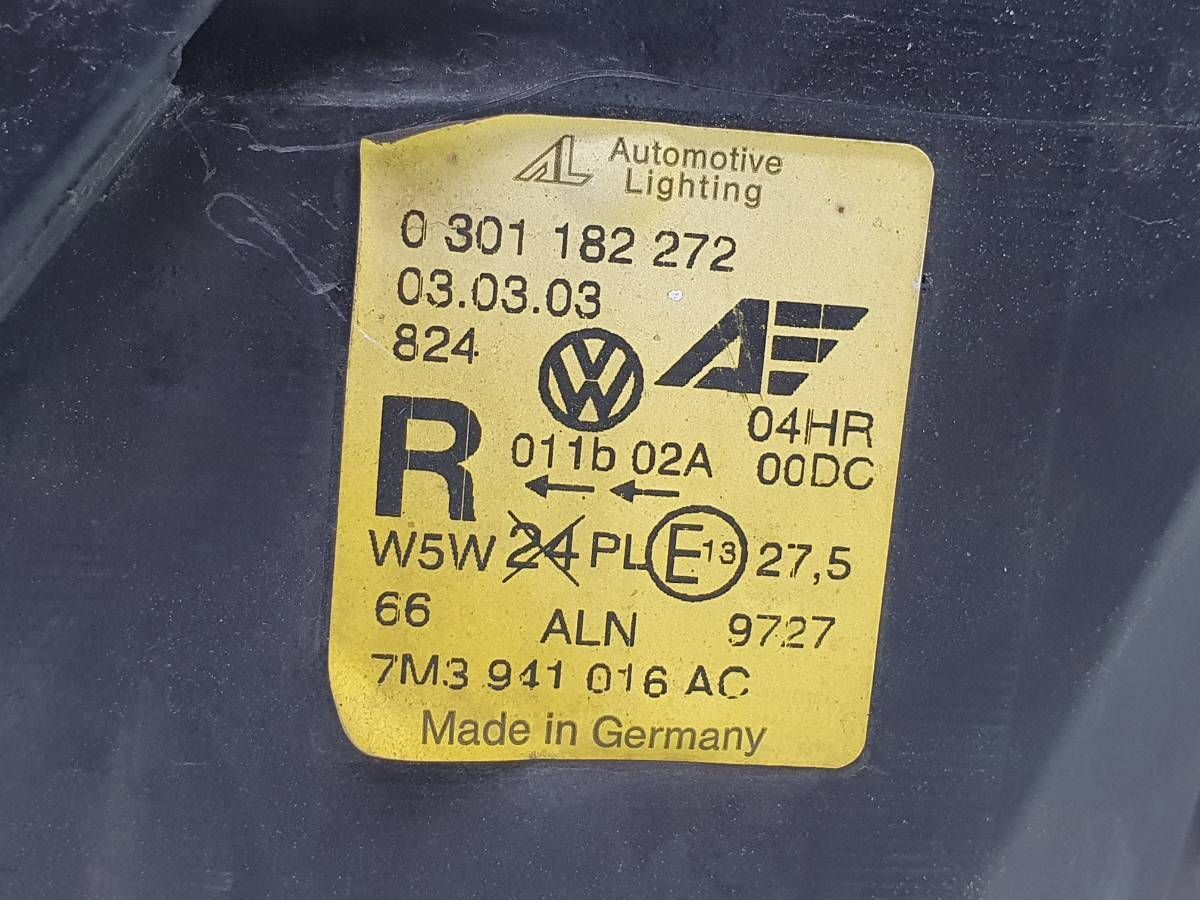 LAMPA PRZÓD PRZEDNIA PRAWA XENON SEAT ALHAMBRA I SHARAN EU 7M3941016AC