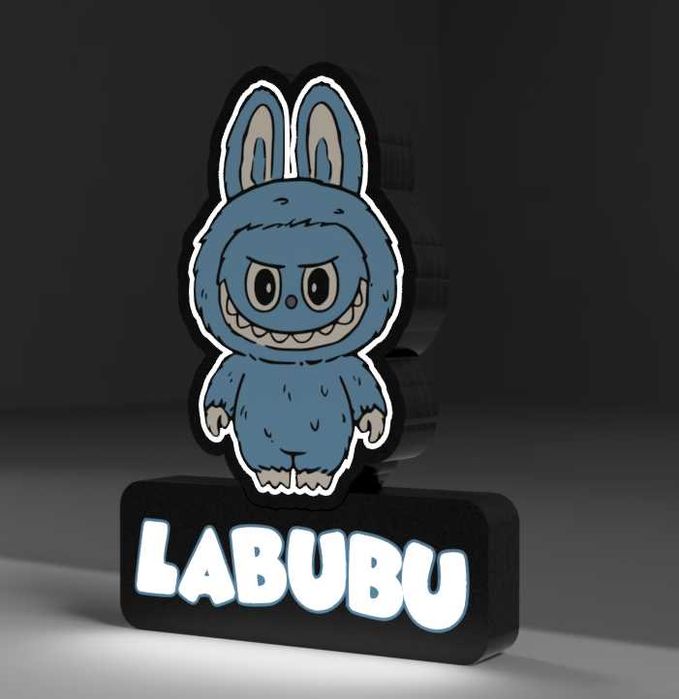 Candeeiro LED Labubu Personalizável - Escolha a Sua Cor!