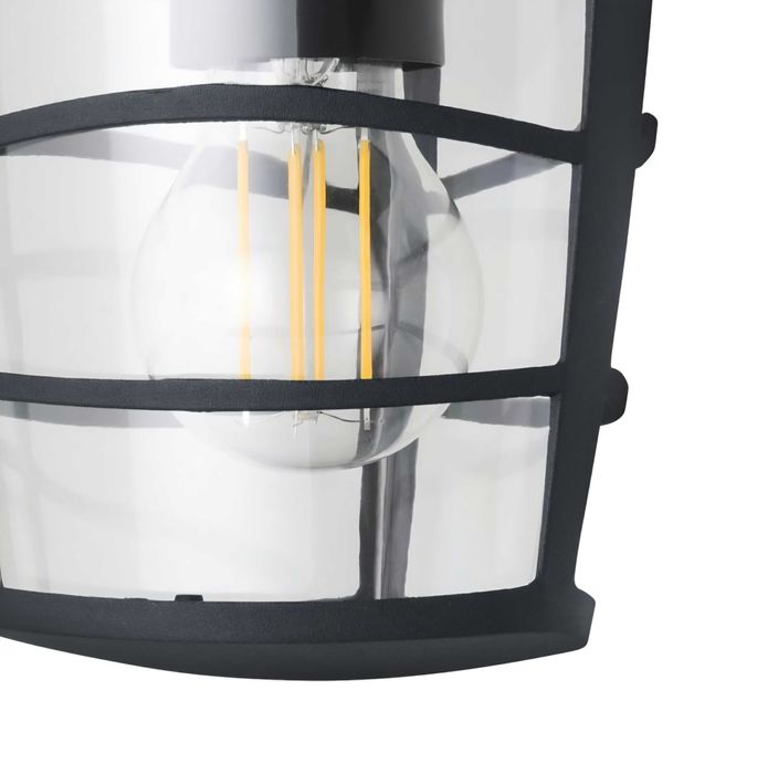 Lampa ścienna kinkiet zewnętrzny alu klasyczny czarny E27 Eglo ALORIA