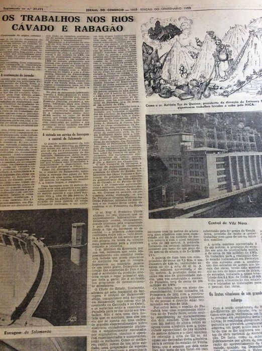 Jornal do Comércio, 1953. Tema principal: A electrificação do país