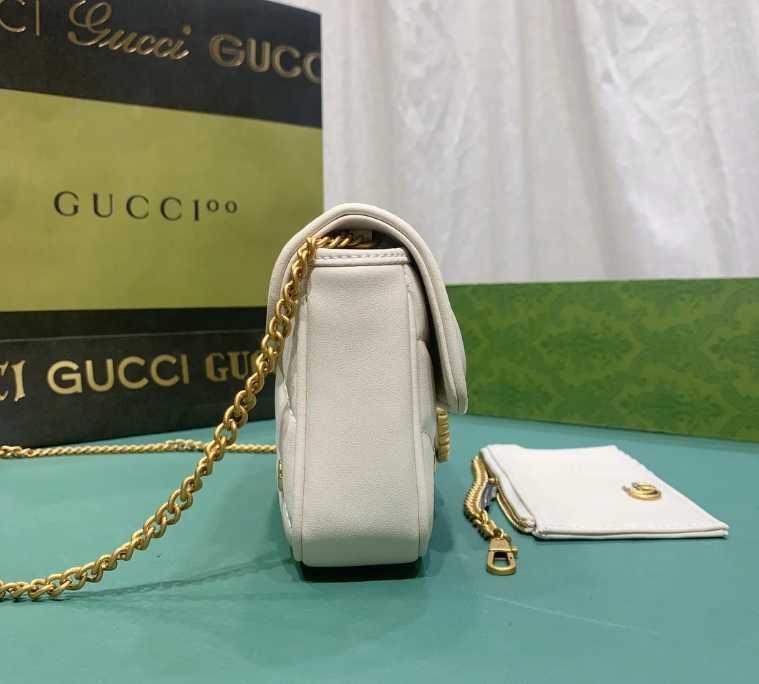 Gucci GG Marmont Small Matelasse Bag White