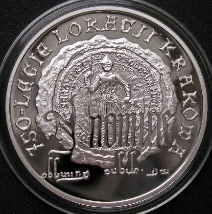 Polska 10 złotych 2007 - lokacja Krakowa - srebro - stan menniczy