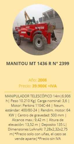 Vendemos Manitou 14mts