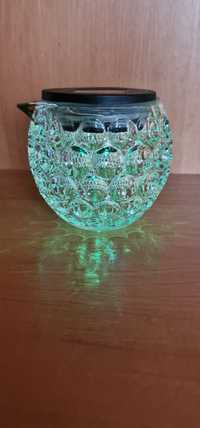 Lampa szklana kula solarna wzór bąbelki