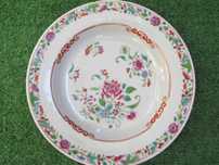 Stary Talerz Famille Rose - Dynastia - Qianlong 乾隆 - XVIII wiek Chiny
