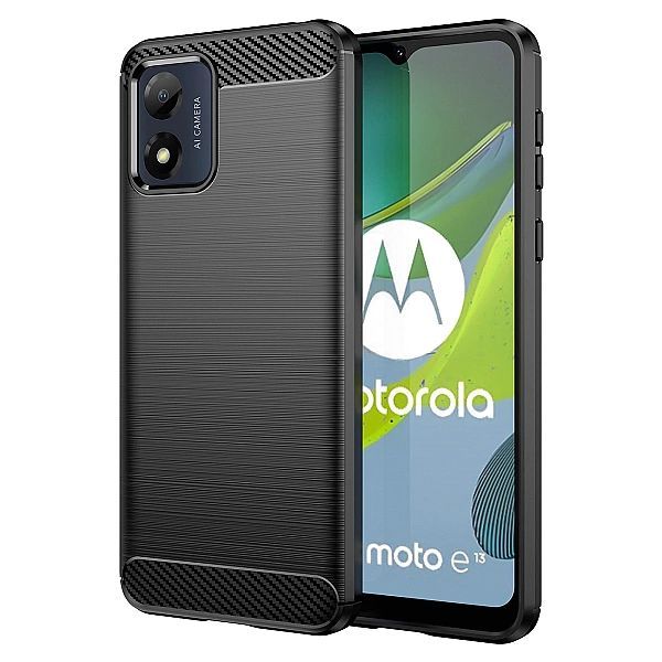 Carbon Case etui Motorola Moto E13 elastyczny silikonowy karbonowy pok