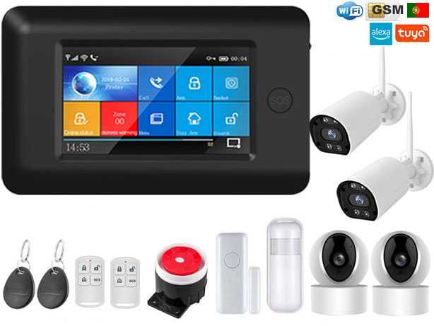 Alarme Tuya GSM/WiFi + 4 Câmaras Android/iOS Português (NOVO)