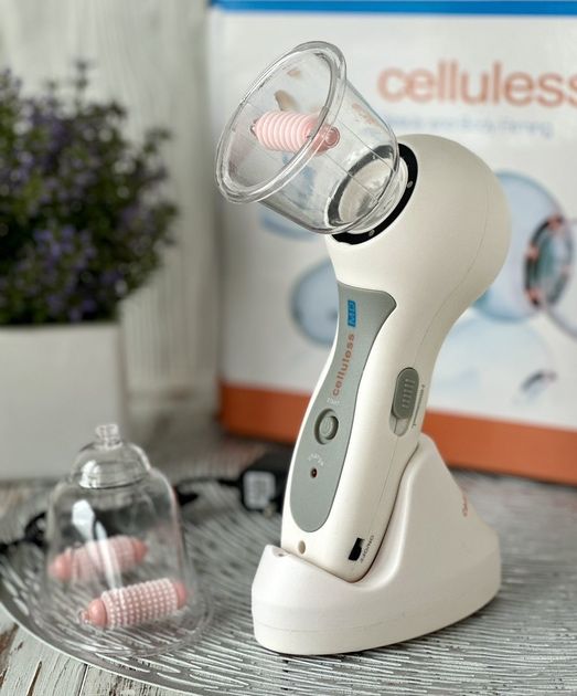 Антицелюлітний вакуумний масажер cellules md з двома насадками