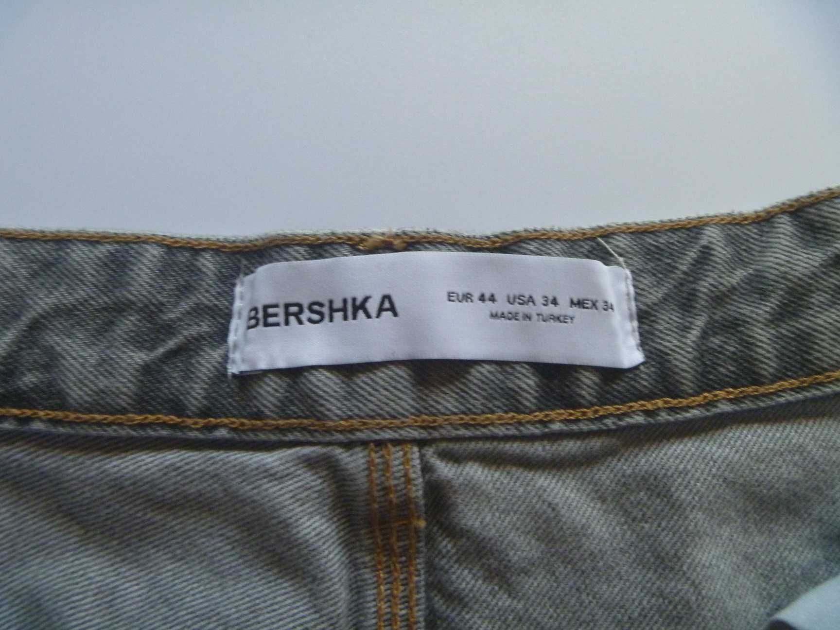 NOWE Spodenki Bershka Skater y2k Baggy Bawełna Hiphop Szare Rozmiar 38