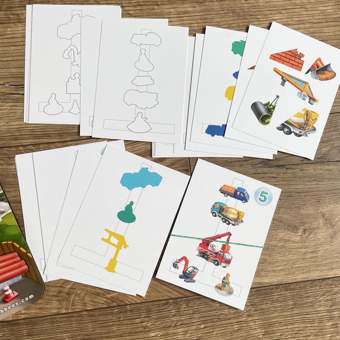 Деревʼяна розвиваюча дитяча гра на липучці «будівельний майданчик»