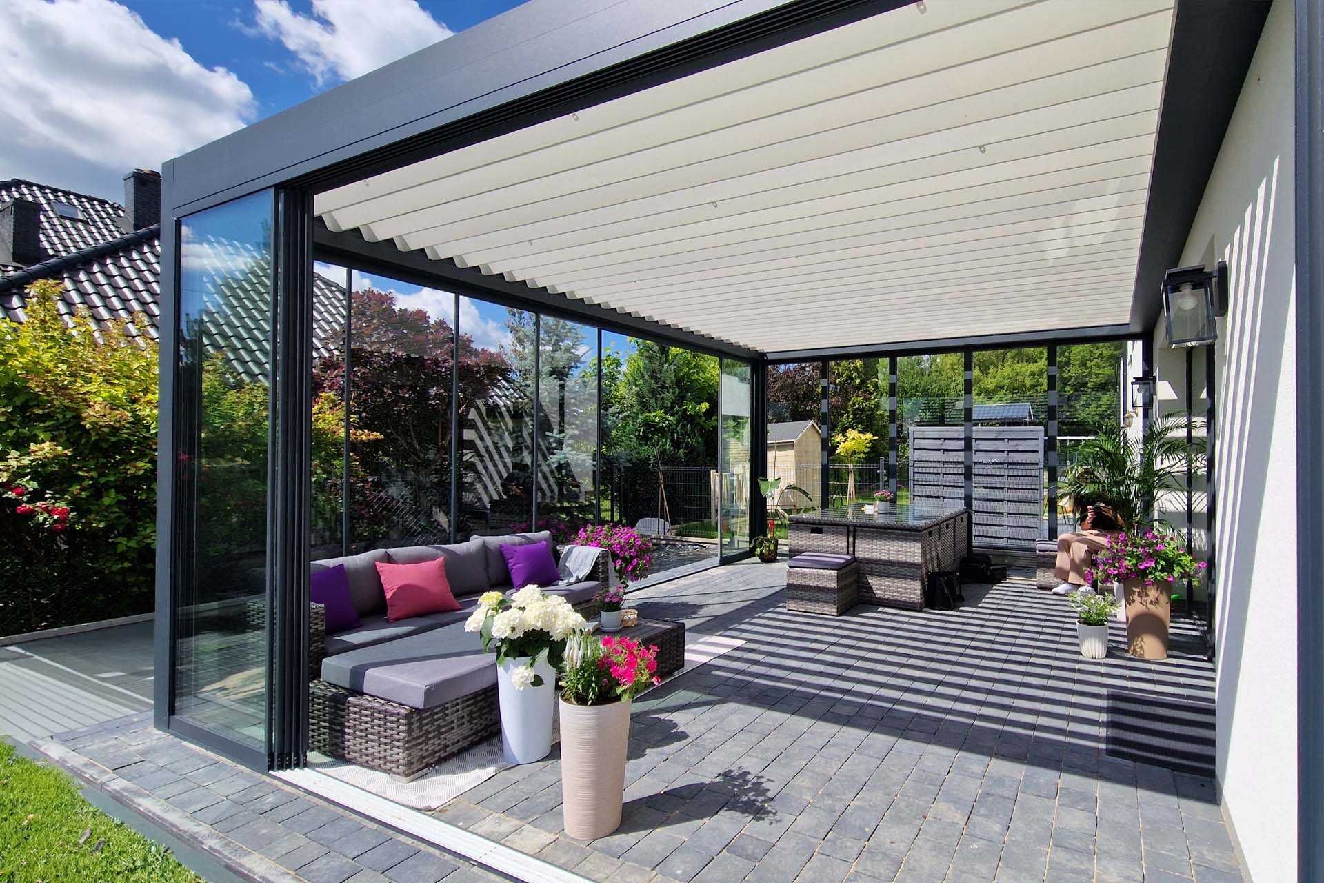Pergola Ogród zimowy Zadaszenie tarasu Lamele Nowoczesny Design