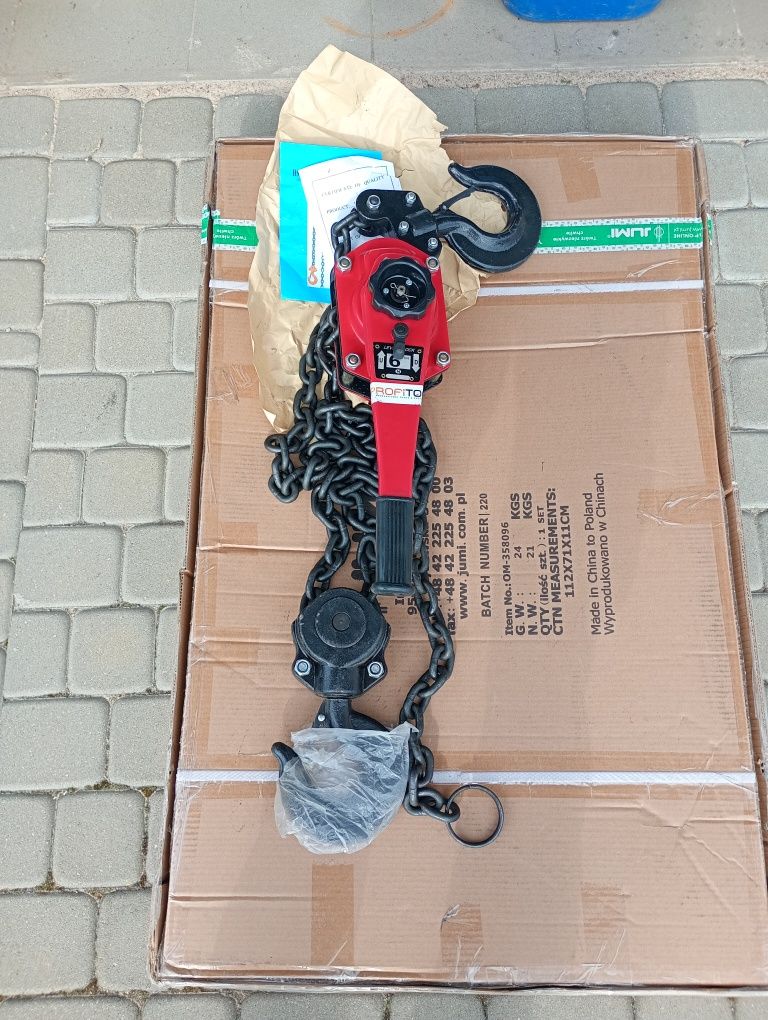 Wyciągarka łańcuchowa ręczna 6T solidna