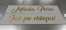 Tablice auta Młoda Para Już po Chłopie! Wodoodporne PCV 2 mm 2szt