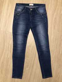 Spodnie damskie jeans Motivi  xs 34 rurki kryształki