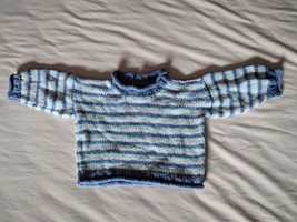 Vintage sweterek 6-18 robiony na drutach handmade dla lalek dziecięcy