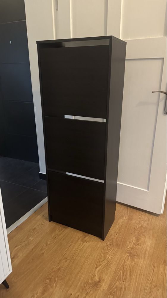 Szafka na buty, 3 przegrody, czarnybrąz, ikea