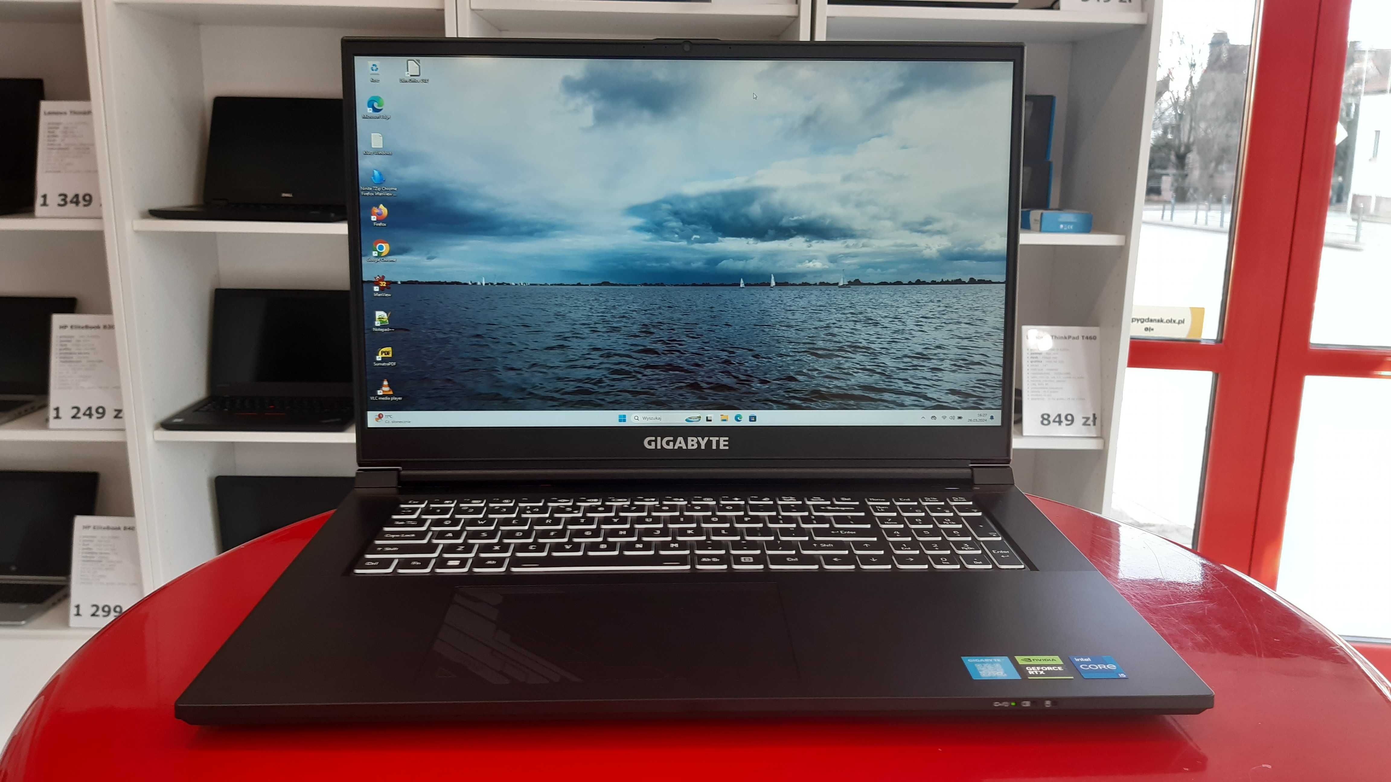 Nowy Laptop Gamingowy Gigabyte i5-12500f 16GB/512SSD RTX4050 FV Raty0%