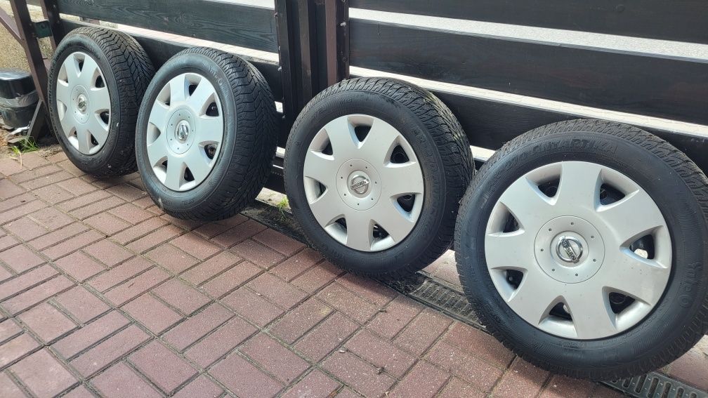 Koła zimowe + kołpaki nissan almera, primer, tino